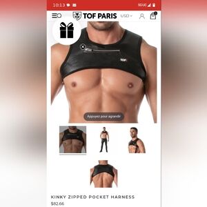 TOF Black Faux Leather Crop Top and Shorts Set